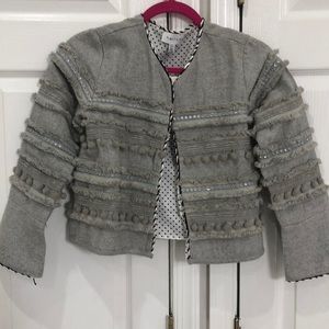 Anthropologie gray Crop Jacket